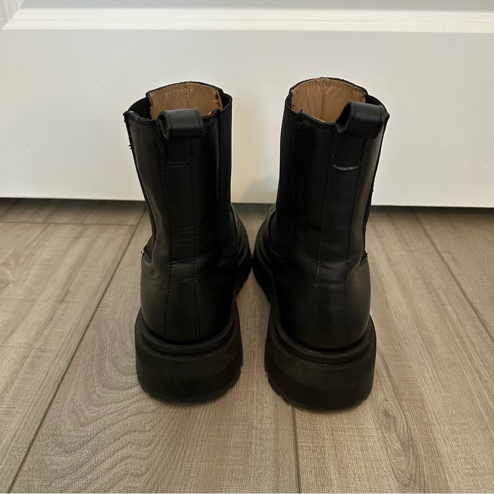 & Other Stories Black Chunky Sole Chelsea Leather Boots - Picture 6 of 8